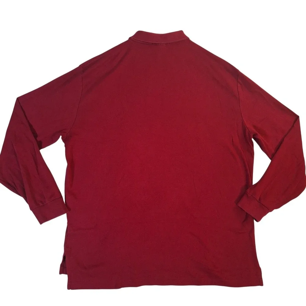 Polo Ralph Lauren‎ Long Sleeve Polo Shirt Men's XL Classic Burgundy Preppy